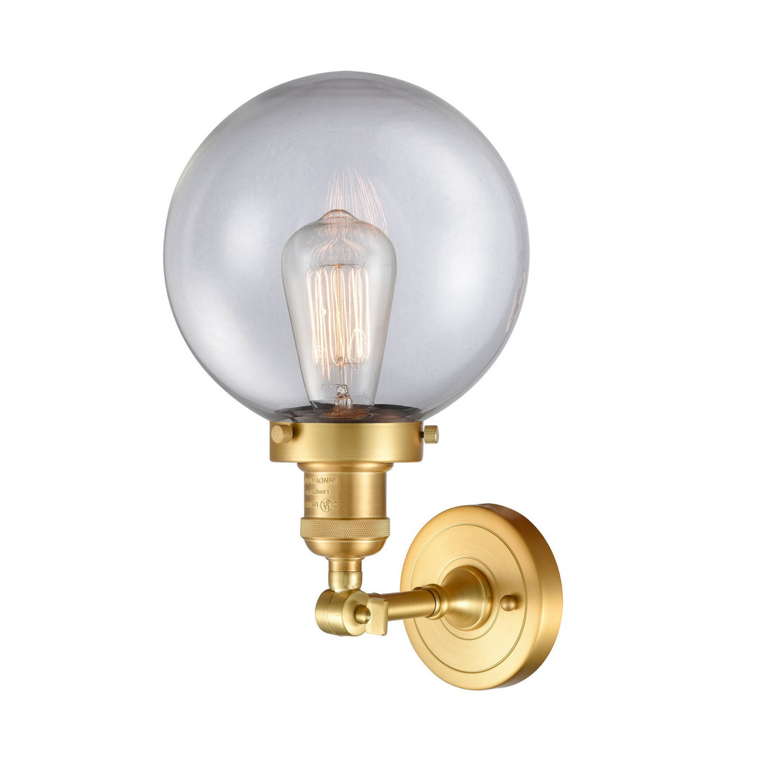 Innovations Franklin Restoration 203-SG-G202-8-LED Wall Sconce Light - Satin Gold