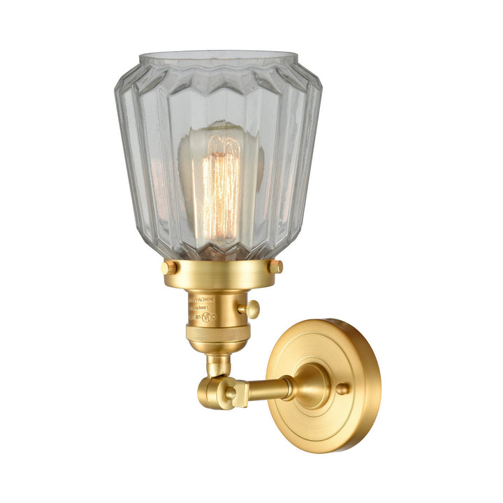 Innovations Franklin Restoration 203SW-SG-G142 Wall Sconce Light - Satin Gold