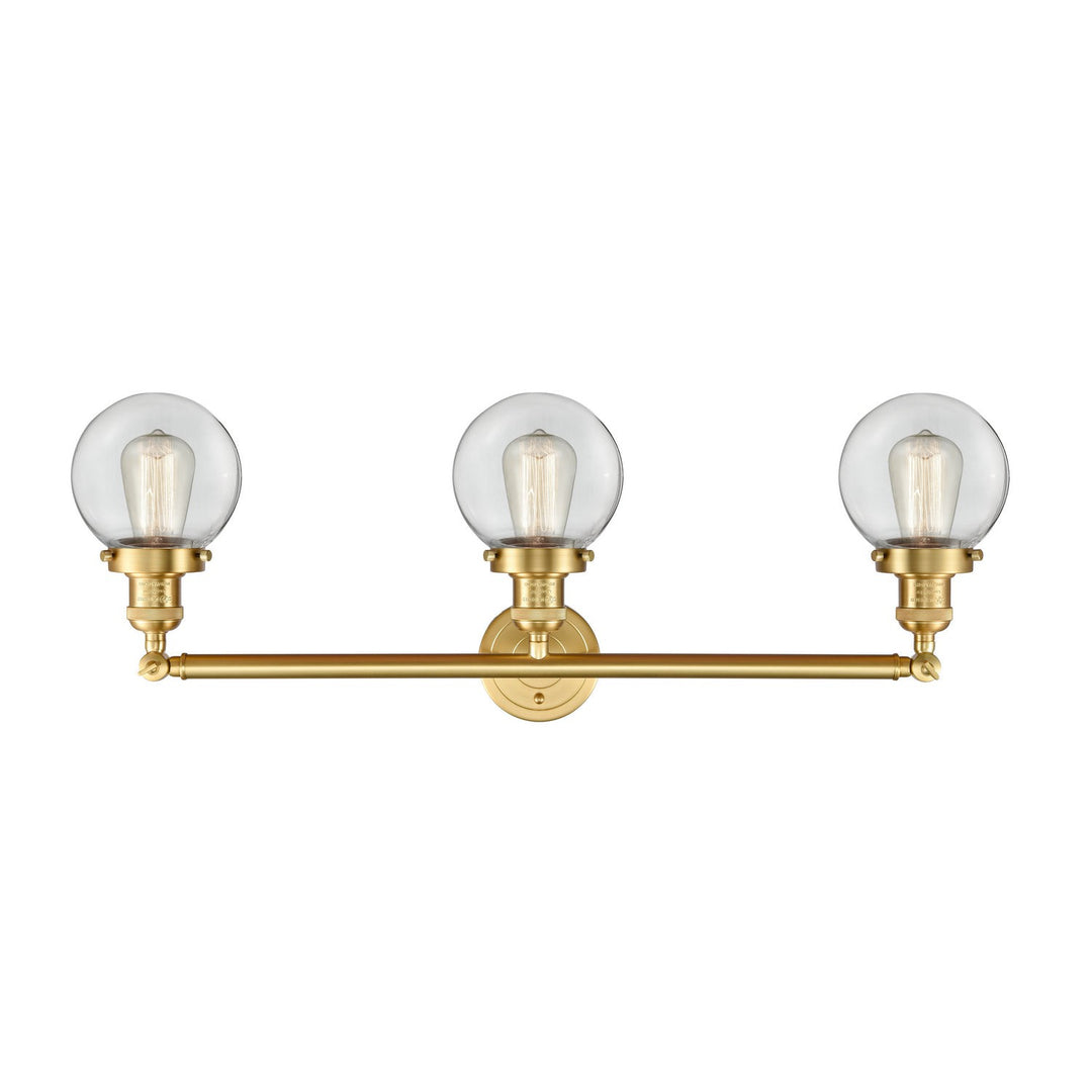 Innovations Franklin Restoration 205-SG-G202-6-LED Bath Vanity Light 30 in. wide - Satin Gold