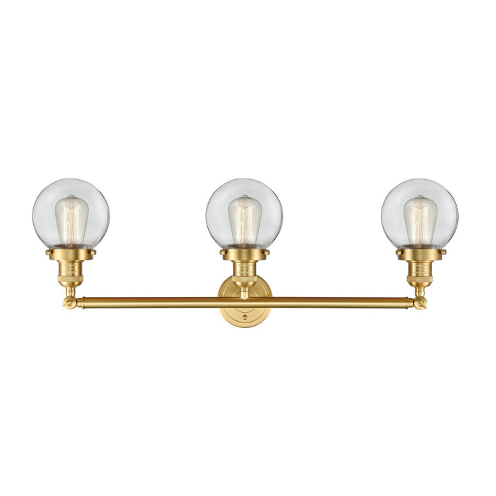 Innovations Franklin Restoration 205-SG-G202-6-LED Bath Vanity Light 30 in. wide - Satin Gold