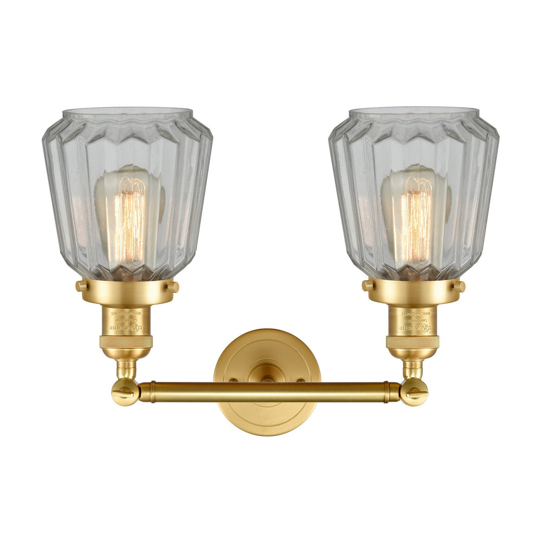 Innovations Franklin Restoration 208-SG-G142-LED Bath Vanity Light 16 in. wide - Satin Gold