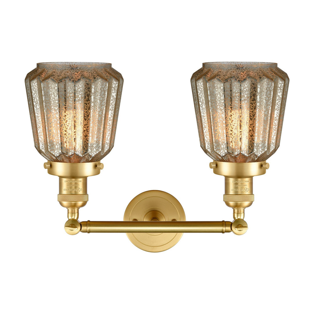 Innovations Franklin Restoration 208-SG-G146-LED Bath Vanity Light 16 in. wide - Satin Gold