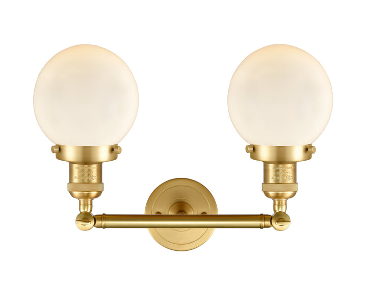 Innovations Franklin Restoration 208-SG-G201-6-LED Bath Vanity Light 17 in. wide - Satin Gold