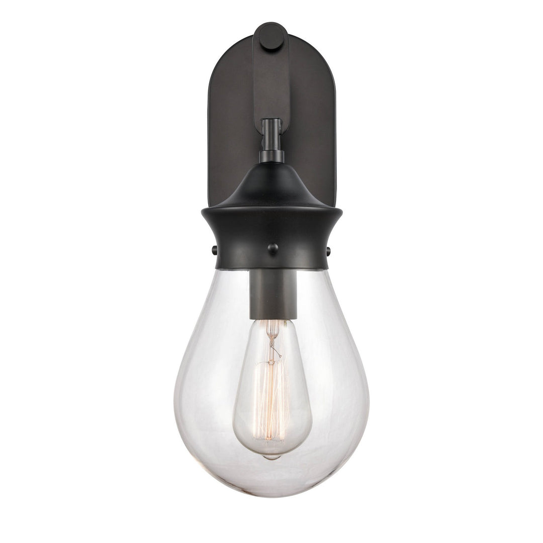 Innovations 414-1W-BK-6CL-LED Bath Vanity Light 7 in. wide - Matte Black