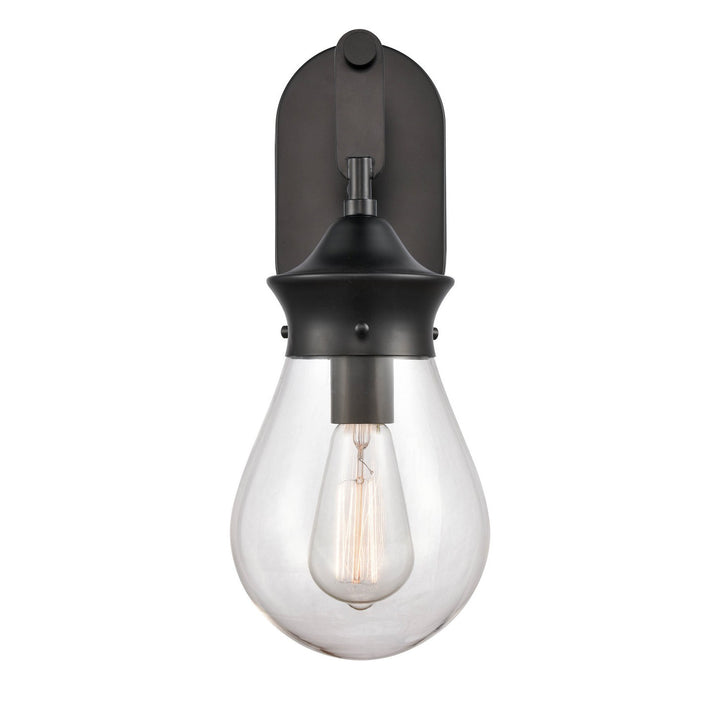 Innovations 414-1W-BK-6CL-LED Bath Vanity Light 7 in. wide - Matte Black