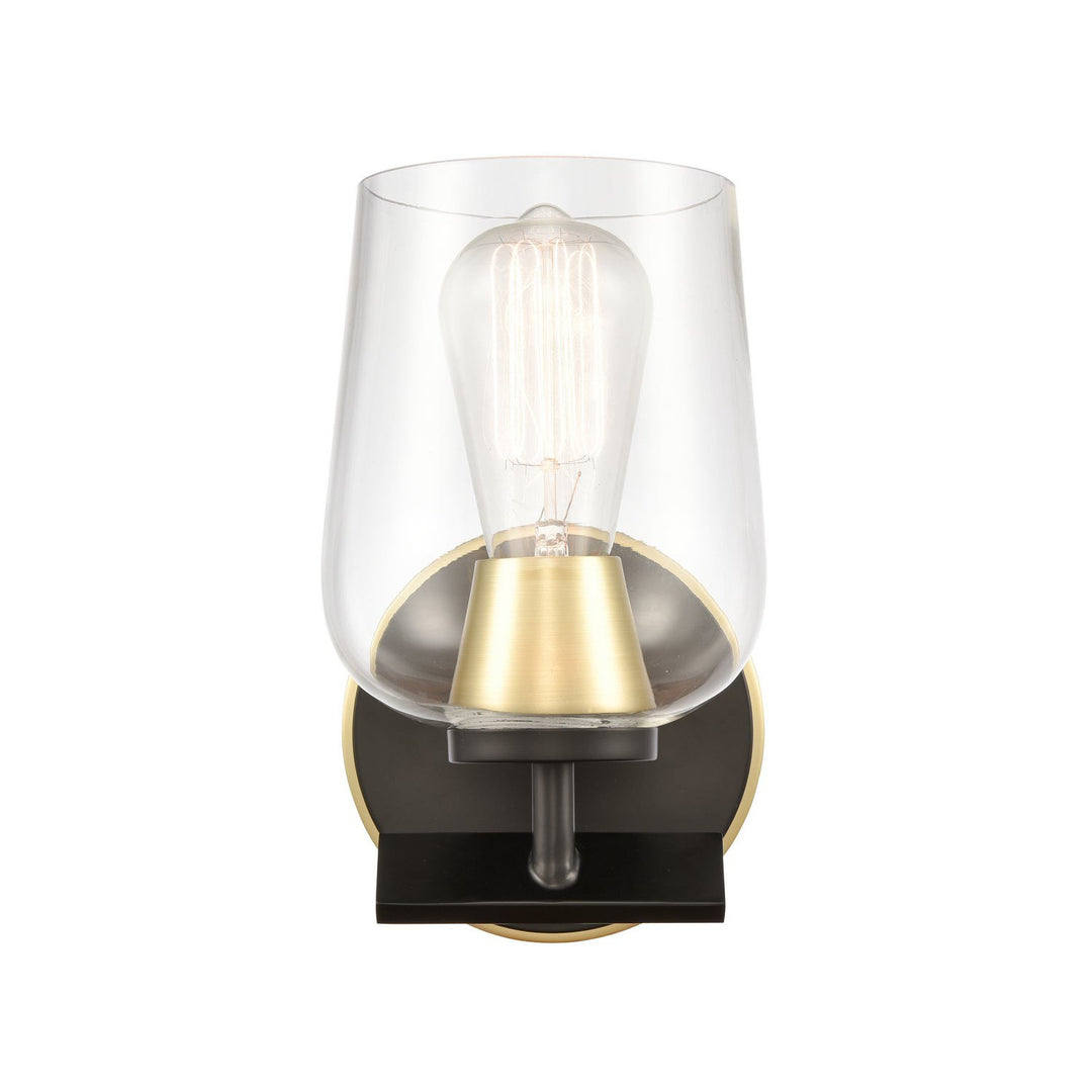 Innovations 420-1W-BSB-CL-LED Bath Vanity Light 5 in. wide - Black Satin Brass