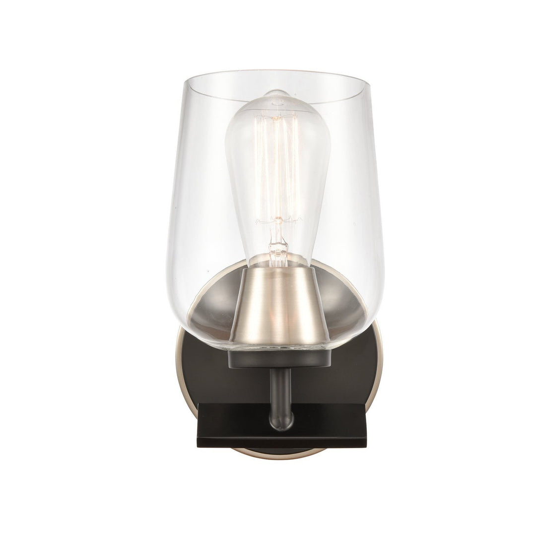 Innovations 420-1W-BSN-CL-LED Bath Vanity Light 5 in. wide - Black Satin Nickel