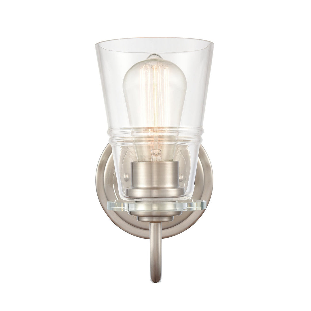 Innovations Auralume 421-1W-SN-CL Wall Sconce Light - Satin Nickel