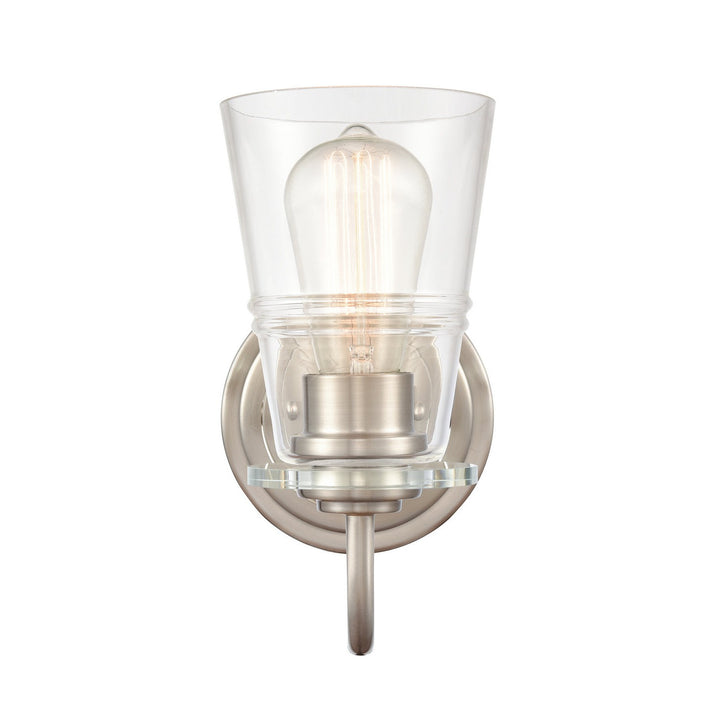 Innovations Auralume 421-1W-SN-CL Wall Sconce Light - Satin Nickel