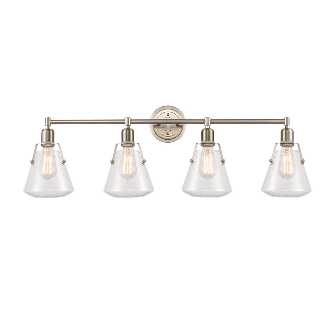 Innovations 422-4W-SN-7Cl-LED Bath Vanity Light 40 in. wide - Satin Nickel