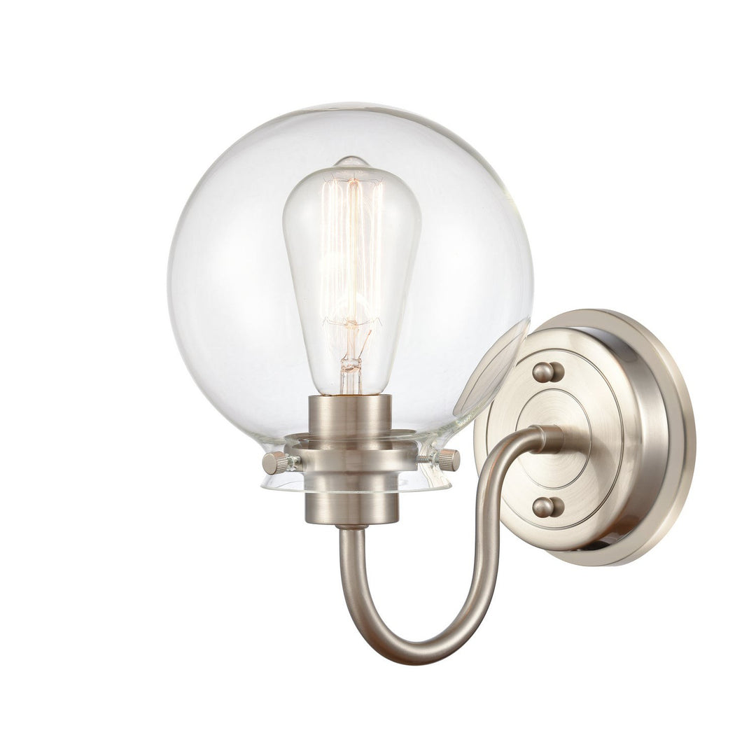 Innovations 437-1W-SN-CL-LED Bath Vanity Light 7 in. wide - Satin Nickel