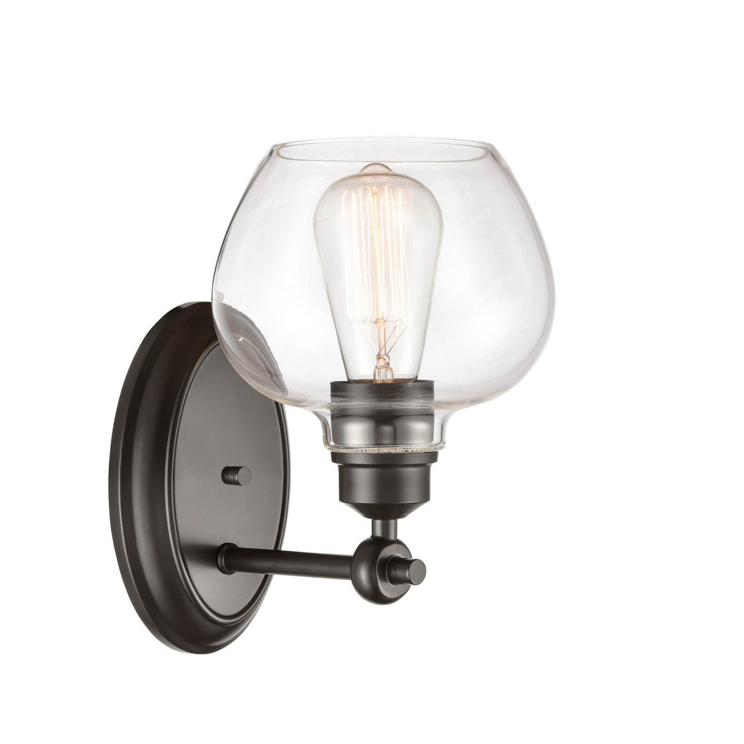 Innovations 438-1W-BK-CL-LED Bath Vanity Light 7 in. wide - Matte Black