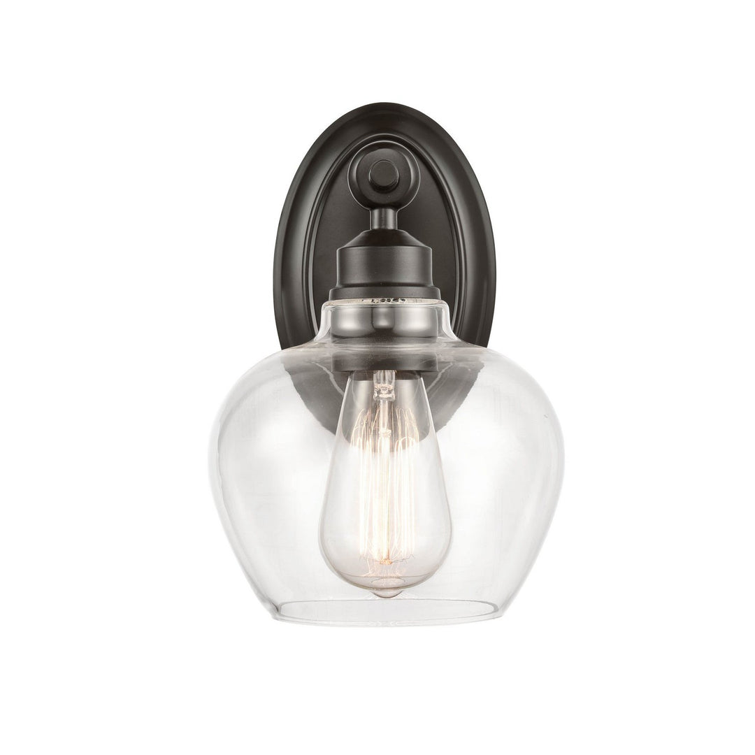 Innovations 438-1W-BK-CL-LED Bath Vanity Light 7 in. wide - Matte Black