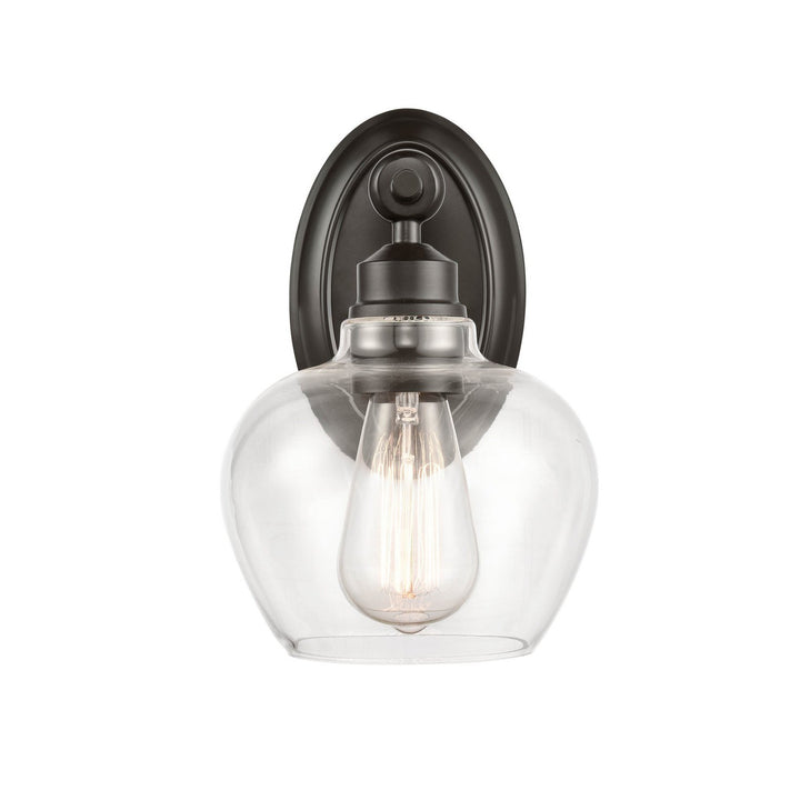 Innovations 438-1W-BK-CL-LED Bath Vanity Light 7 in. wide - Matte Black