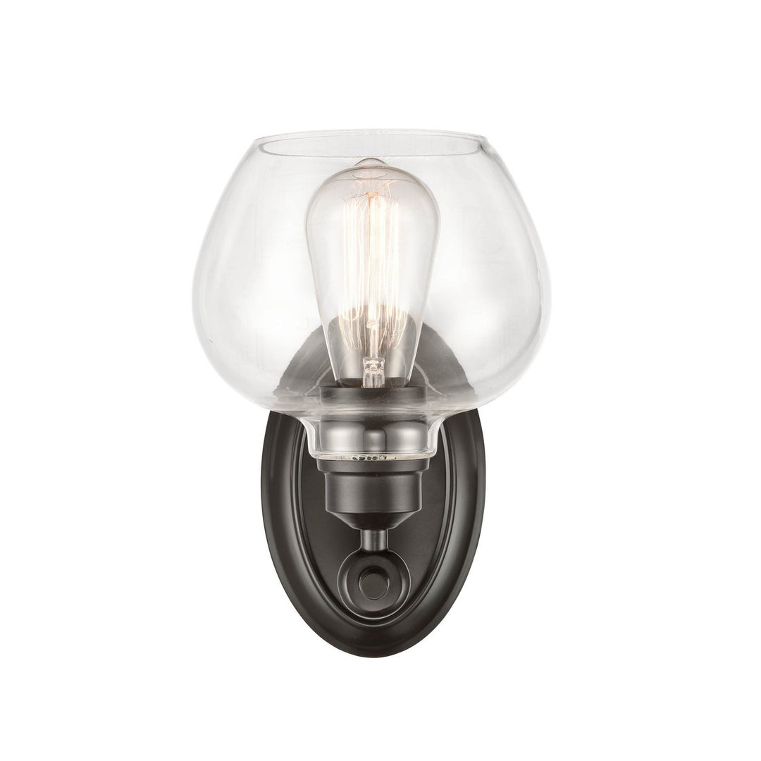 Innovations 438-1W-BK-CL-LED Bath Vanity Light 7 in. wide - Matte Black