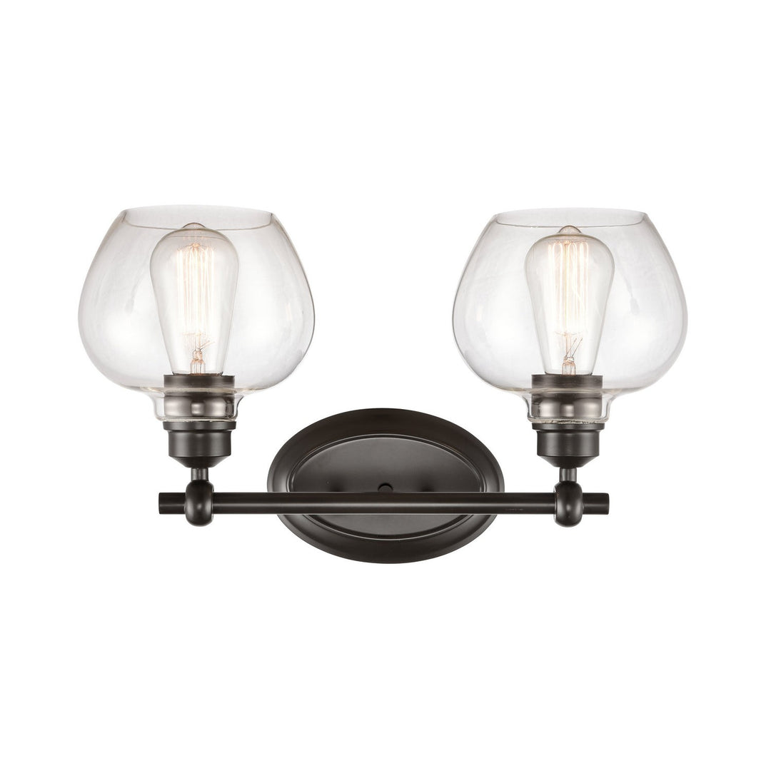 Innovations 438-2W-BK-CL-LED Bath Vanity Light 17 in. wide - Matte Black