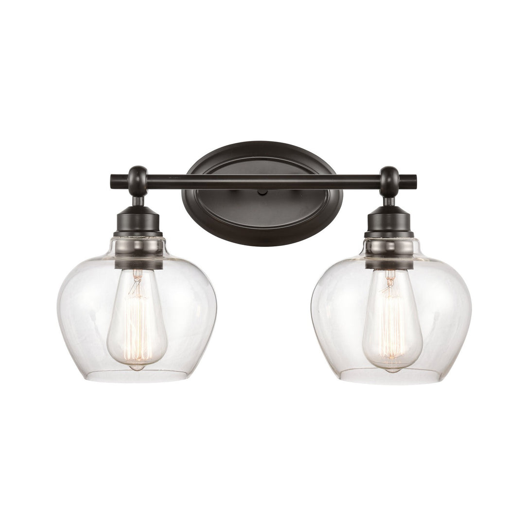 Innovations 438-2W-BK-CL-LED Bath Vanity Light 17 in. wide - Matte Black