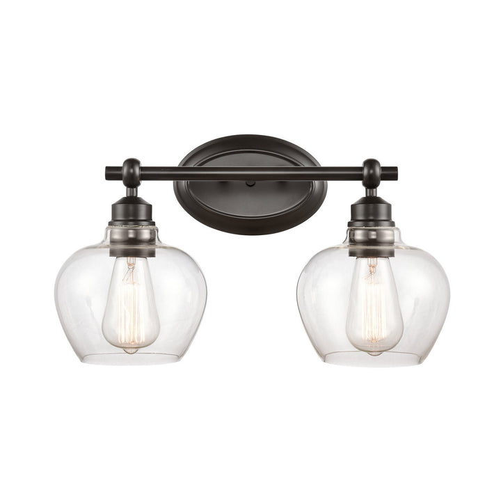 Innovations 438-2W-BK-CL-LED Bath Vanity Light 17 in. wide - Matte Black