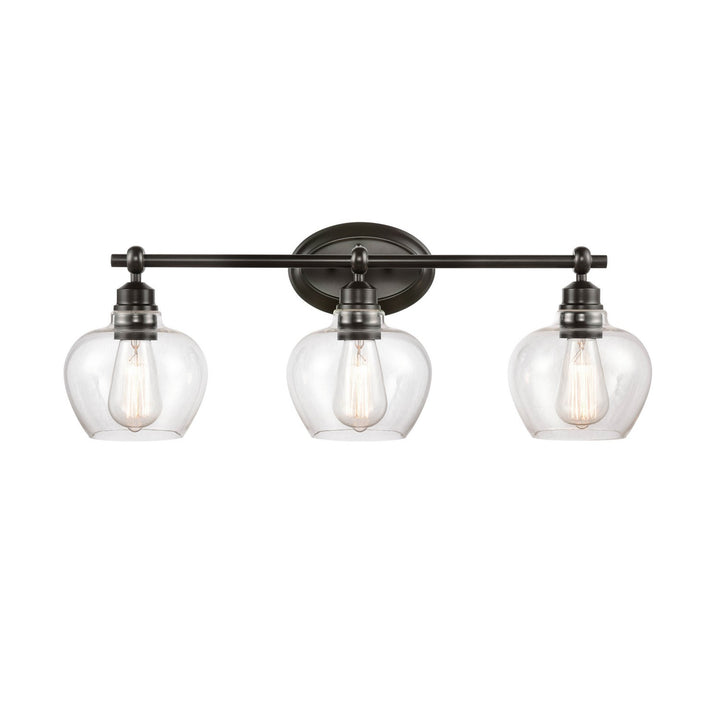 Innovations 438-3W-BK-CL-LED Bath Vanity Light 28 in. wide - Matte Black