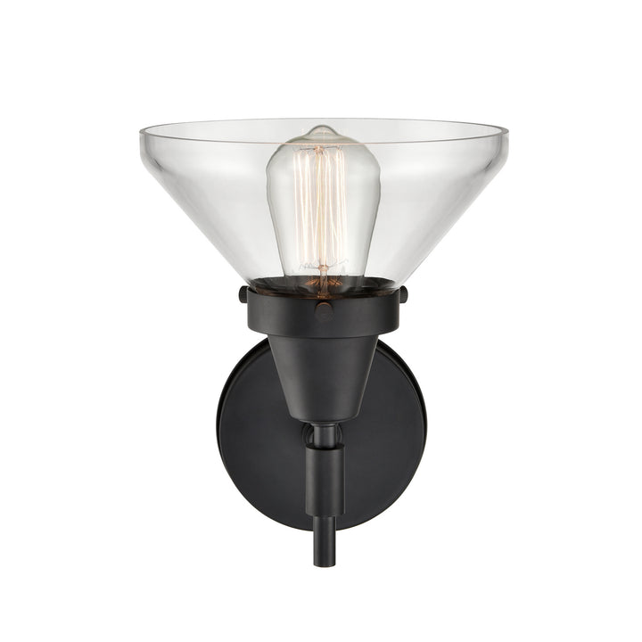 Innovations Caden 447-1W-BK-CL-LED Wall Sconce Light - Matte Black