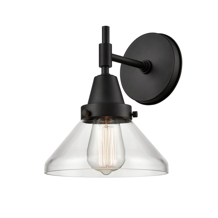 Innovations Caden 447-1W-BK-CL-LED Wall Sconce Light - Matte Black