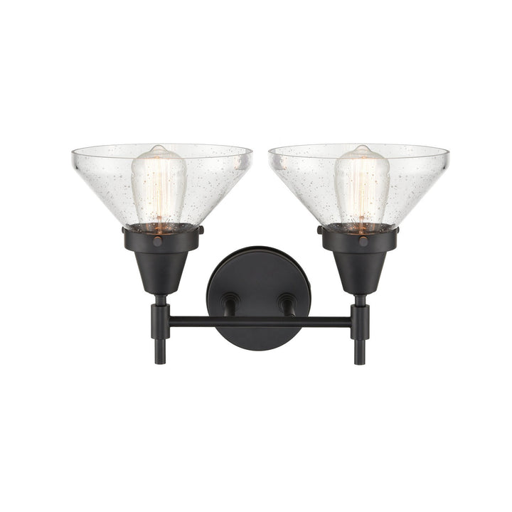 Innovations Caden 447-2W-BK-SDY-LED Bath Vanity Light 17 in. wide - Matte Black