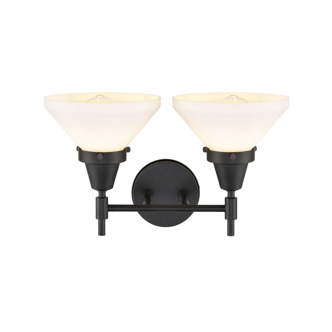 Innovations Caden 447-2W-BK-W-LED Bath Vanity Light 17 in. wide - Matte Black