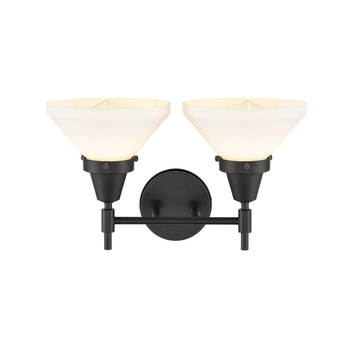 Innovations Caden 447-2W-BK-W-LED Bath Vanity Light 17 in. wide - Matte Black