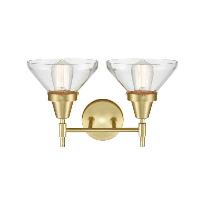 Innovations 447-2W-SB-CL-LED Bath Vanity Light 17 in. wide - Satin Brass