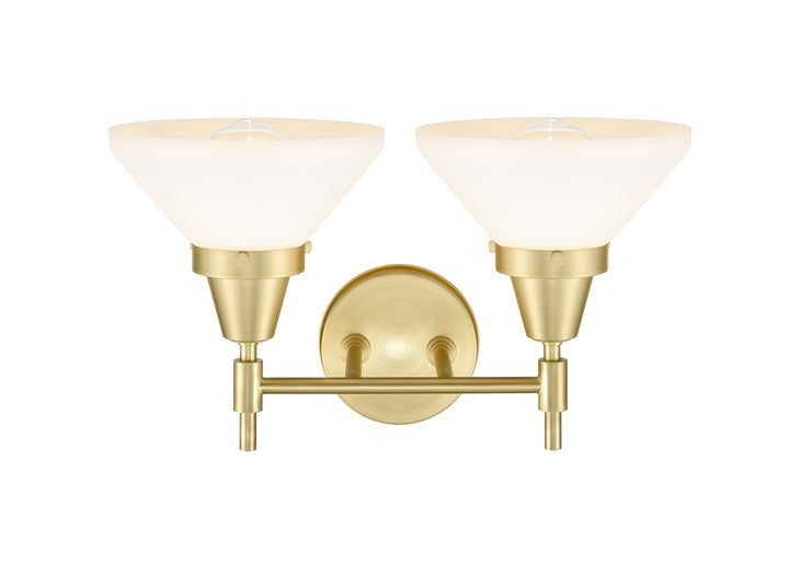 Innovations 447-2W-SB-W-LED Bath Vanity Light 17 in. wide - Satin Brass