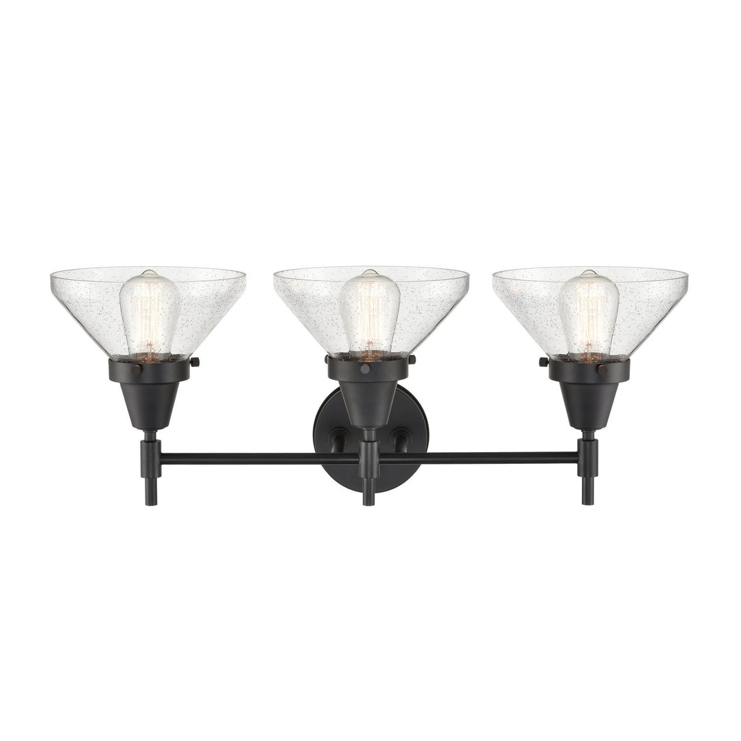 Innovations Caden 447-3W-BK-SDY-LED Bath Vanity Light 26 in. wide - Matte Black