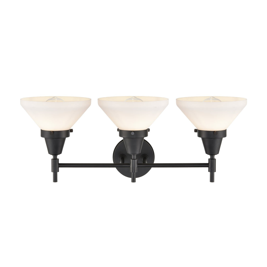 Innovations Caden 447-3W-BK-W-LED Bath Vanity Light 26 in. wide - Matte Black