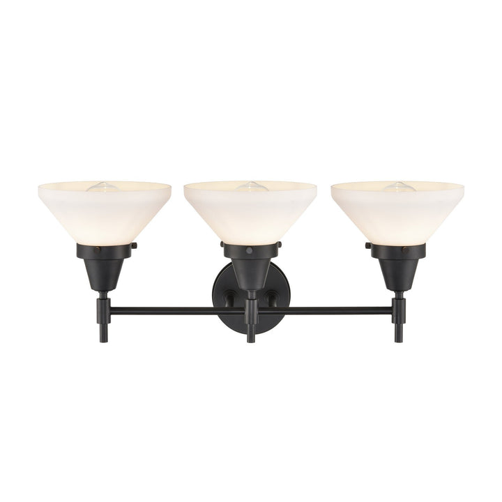 Innovations Caden 447-3W-BK-W-LED Bath Vanity Light 26 in. wide - Matte Black