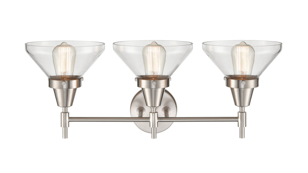 Innovations Caden 447-3W-SN-CL-LED Bath Vanity Light 26 in. wide - Satin Nickel