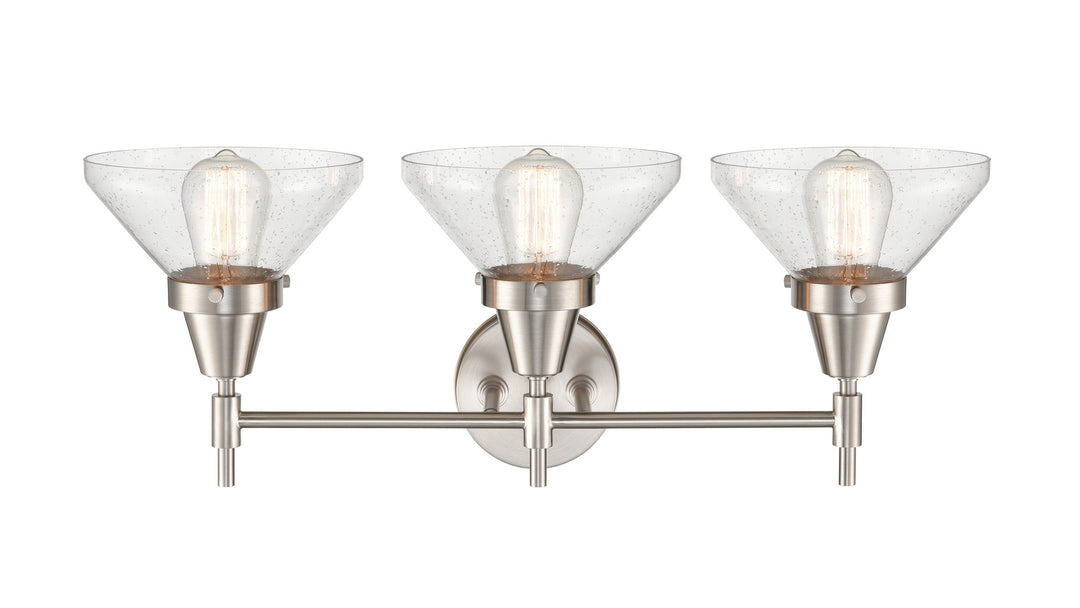 Innovations Caden 447-3W-SN-SDY-LED Bath Vanity Light 26 in. wide - Satin Nickel