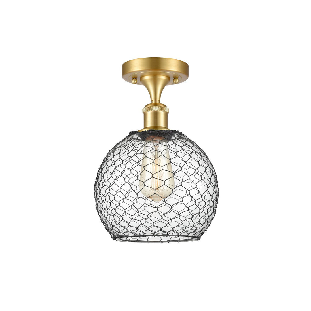 Innovations Ballston 516-1C-SG-G122-8CBK-LED Ceiling Light - Satin Gold