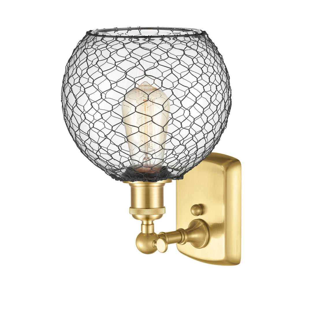 Innovations Ballston 516-1W-SG-G122-8CBK-LED Wall Sconce Light - Satin Gold