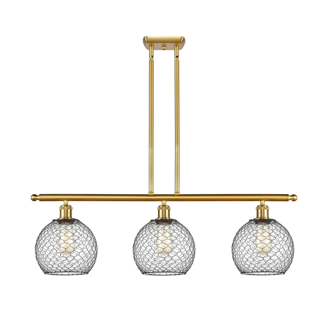 Innovations Ballston 516-3I-SG-G122-8CBK-LED Chandelier Light - Satin Gold