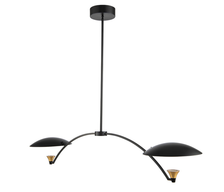 Kalco Redding 513661BWB Pendant Light - Matte Black w White and Brass Accent