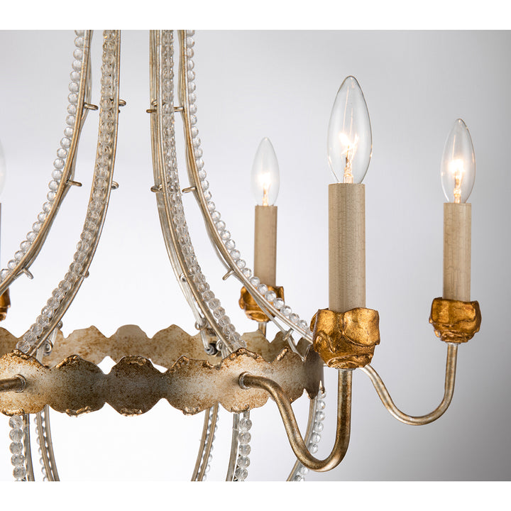 Lucas+McKearn Louis Ch1035-6 Chandelier Light - Distressed Silver and Gold