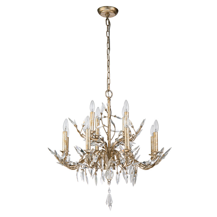 Lucas+McKearn Flambeau Ch6154-12 Chandelier Light - Silver with Antique Glaze