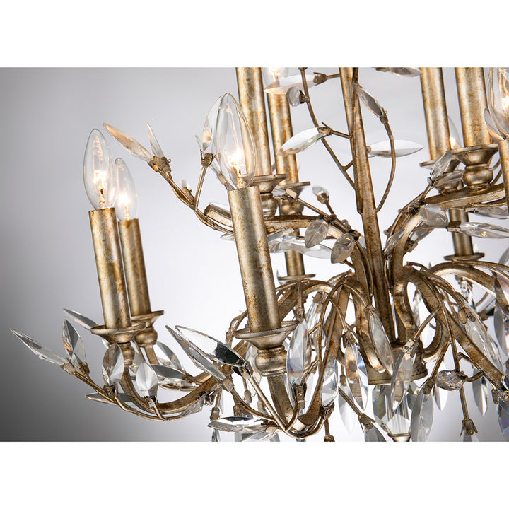 Lucas+McKearn Flambeau Ch6154-12 Chandelier Light - Silver with Antique Glaze