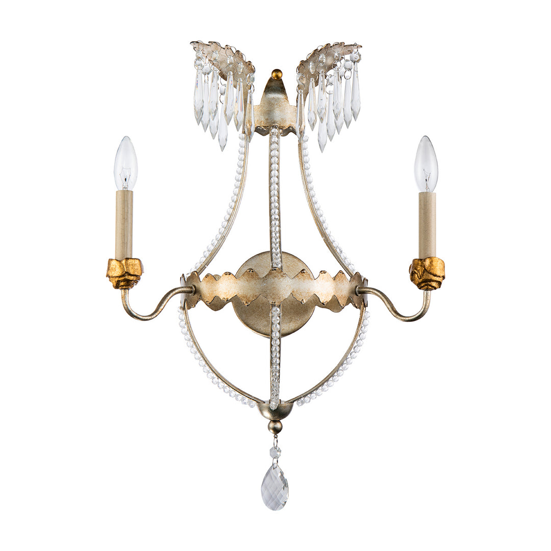 Lucas+McKearn Lemuria Sc1035-2 Wall Sconce Light - Distressed Silver and Gold