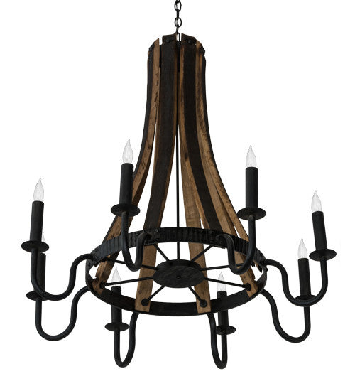 2nd Avenue Barrel Stave 46393-41 Chandelier Light - Costello Black