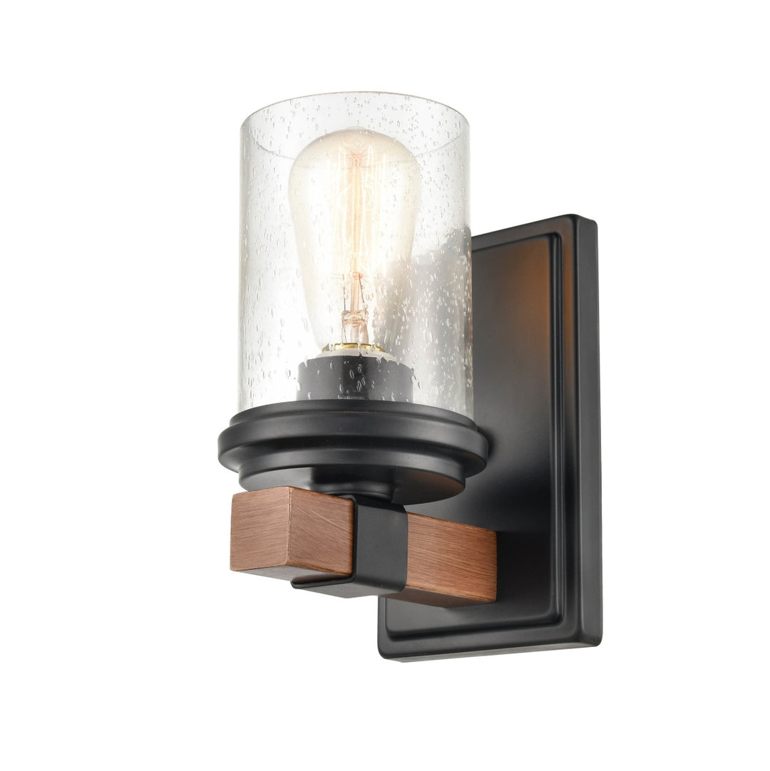 Millennium Taos 3801-MB/WG Wall Light - Matte Black/Wood Grain