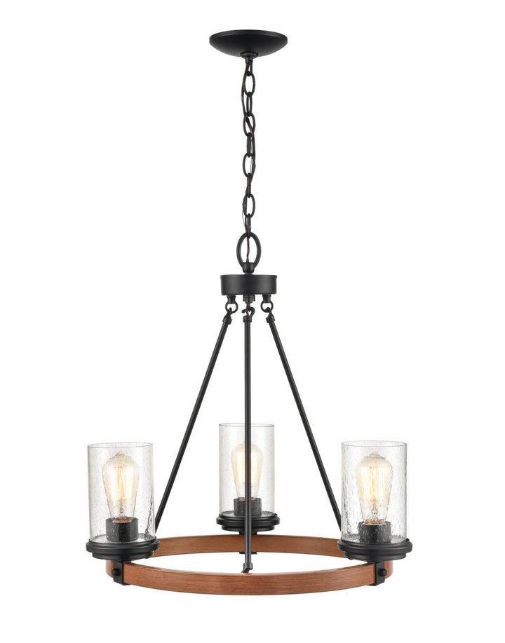 Millennium Taos 3823-MB/WG Chandelier Light - Matte Black/Wood Grain