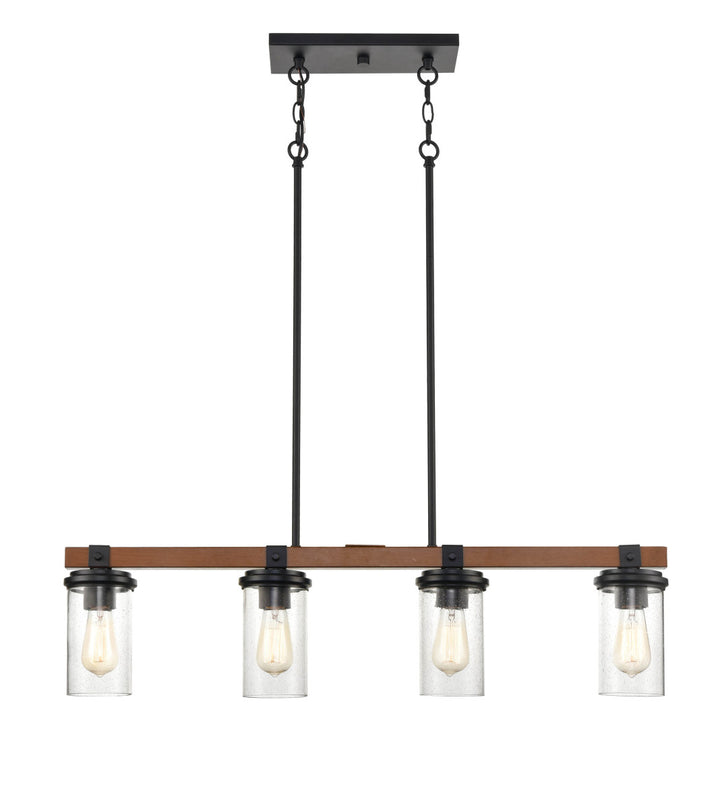 Millennium Taos 3824-MB/WG Pendant Light - Matte Black/Wood Grain