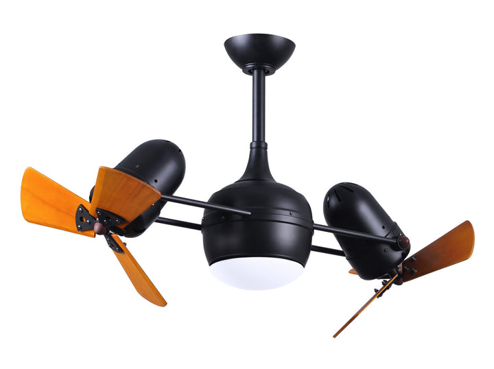 Matthews Fan Company Dagny DGLK-BK-WD Ceiling Fan 16 - Matte Black, Mahogany Tone/