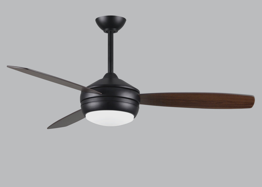 Matthews Fan Company T-24 T24-BK-GAWA-52 Ceiling Fan 52 - Matte Black, Gray Ash/Walnut/