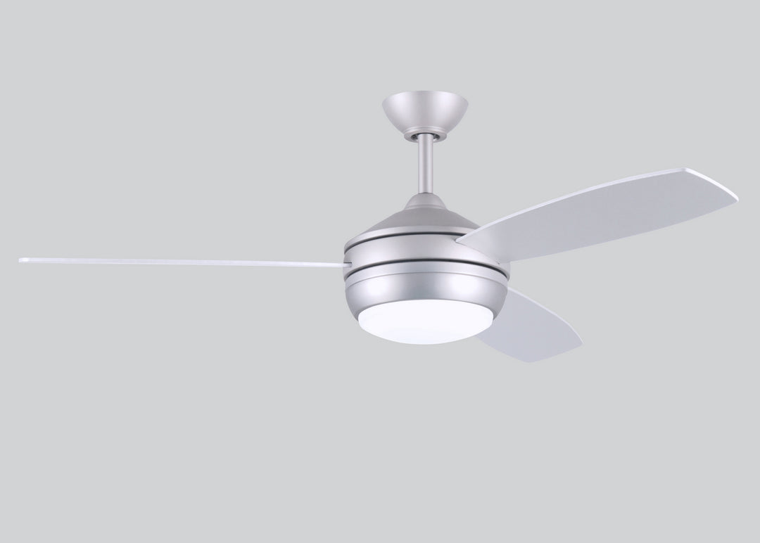 Matthews Fan Company T-24 T24-BN-MWHBN-52 Ceiling Fan 52 - Brushed Nickel, Matte White/Brushed Nickel/